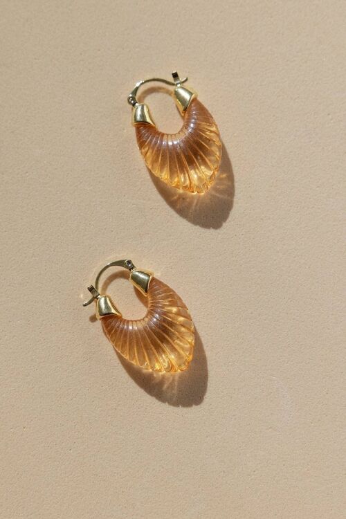 Pendientes Glossy Shell Caramel · Wisteria ·