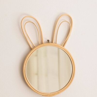 Specchio decorativo in bambù coniglietto