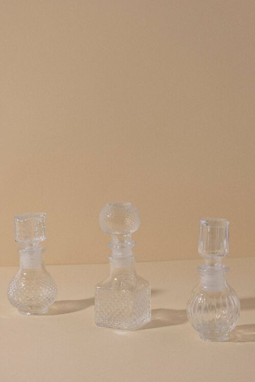 Set de 3 Botellas de Vidrio Mini  · Deco ·