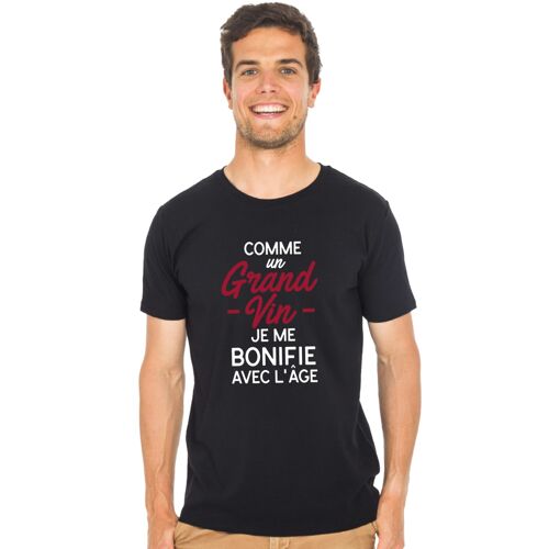 Tshirt noir comme un grand vin je me bonifie avec l'âge waf