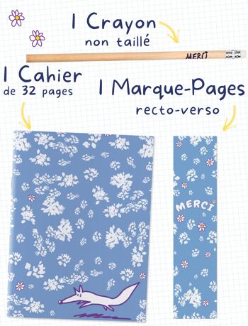 Kit Merci Fleurs | cahier, crayon et marque-page 4