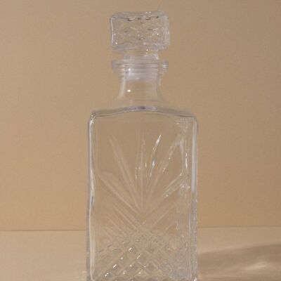 Sandy Carved Glass Bottle / Vase Deco