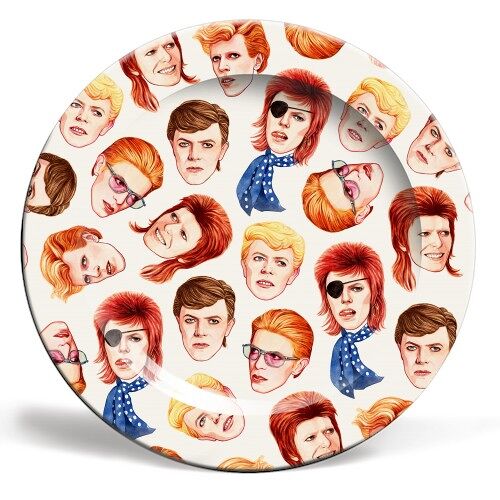 Plates 'Fabulous Bowie' by Helen Green