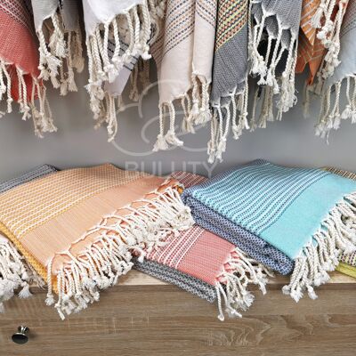 Toallas de baño de playa de secado rápido, toalla turca de algodón