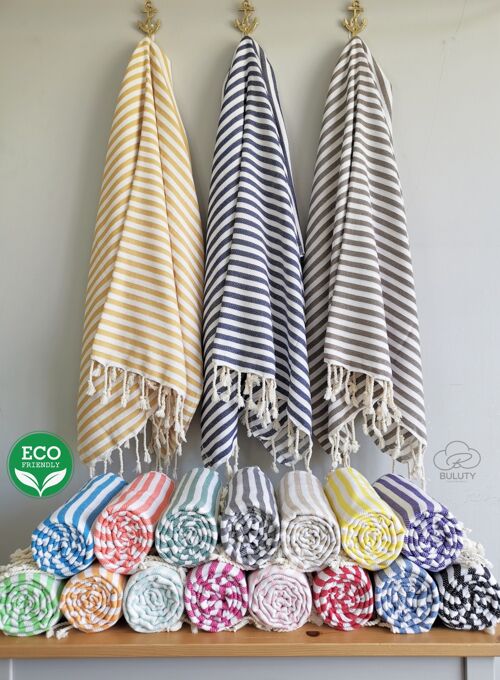Stripe Turkish Cotton Towel, Cotton Throw, Beach Bath Towel