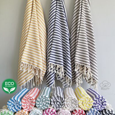 Stripe Turkish Cotton Towel, Cotton Throw, Beach Bath Towel