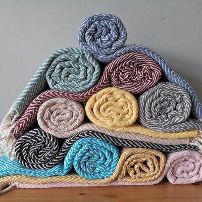 PREMIUM SOFT COTTON TURKISH THROW, BLANKET, SCARF, SHAWL