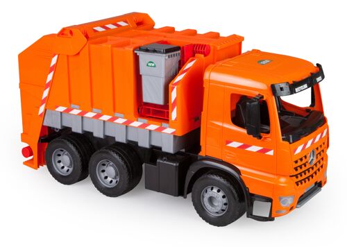 GIGA TRUCKS Müllwagen Arocs mit Aufkleber, Schaukarton