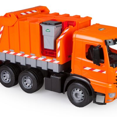 GIGA TRUCKS Müllwagen Arocs mit Aufkleber, Schaukarton