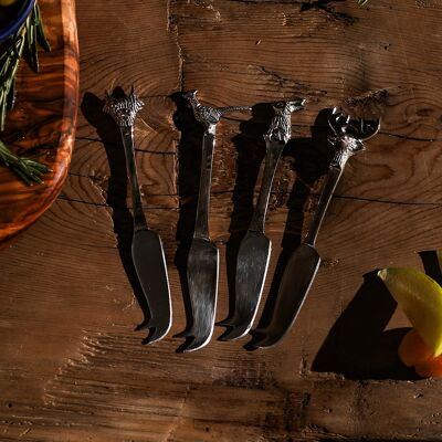 4 Mini Cheese Knives - Country Animals
