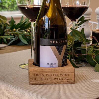 Oak Wine Bottle Coaster - Wine