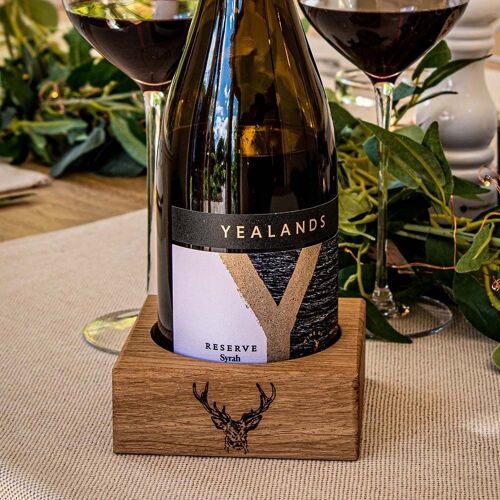 Oak Wine Bottle Coaster - Stag Prince