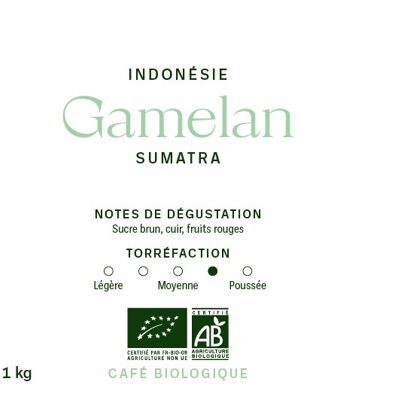 Café indonesio orgánico – Granos 1kg – Gamelan