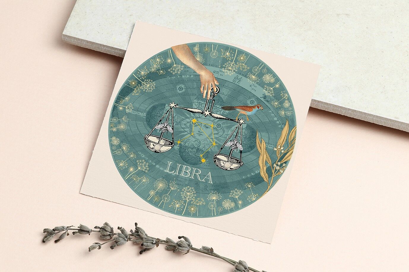 Carta del segno zodiacale della Bilancia