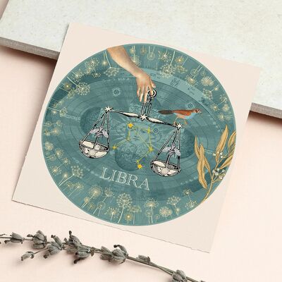 Tarjeta de signo del zodiaco Libra