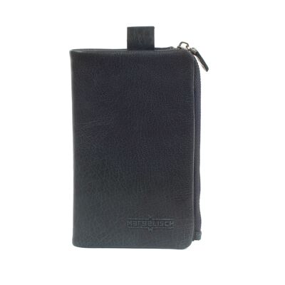 RFID leather wallet Hamburg 2 steel blue