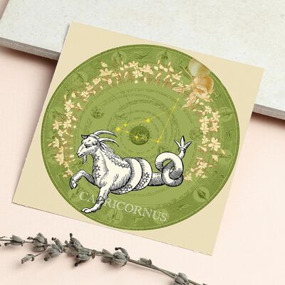 Capricorn Zodiac Sign Card