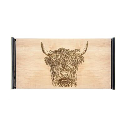 Großes Sycamore-Tablett - Highland Cow