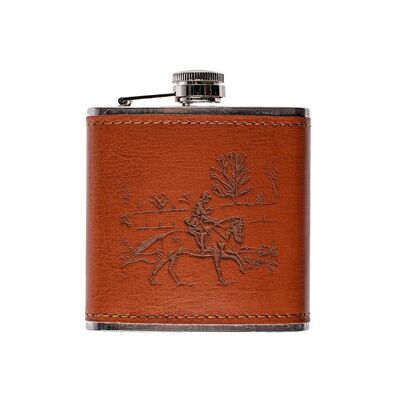 Leather Hip Flask - Hunting