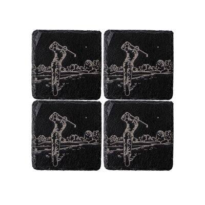 4 sous-verres en ardoise - Golf