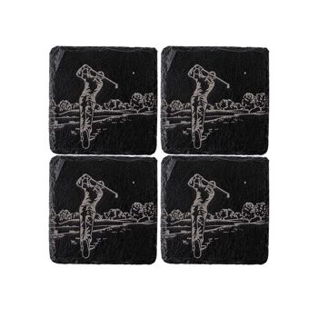 4 sous-verres en ardoise - Golf 1