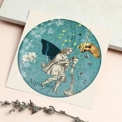 Aquarius Zodiac Sign Card