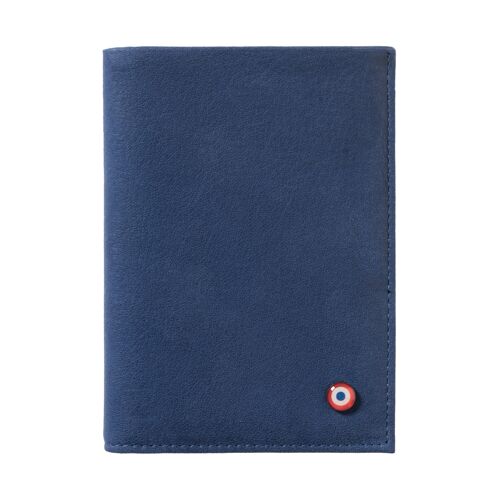 Portefeuille Junior Victor cuir Nubuck Mer indigo