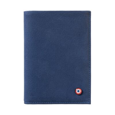 Junior Victor wallet in Nubuck leather Sea indigo