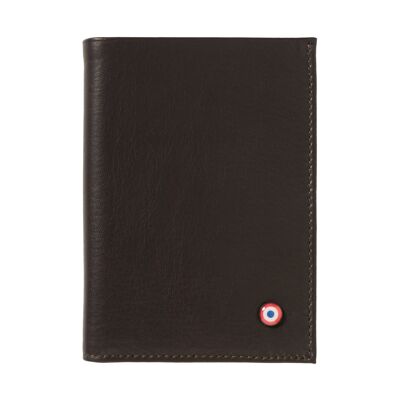 Junior Victor wallet in Smooth burnished earth leather