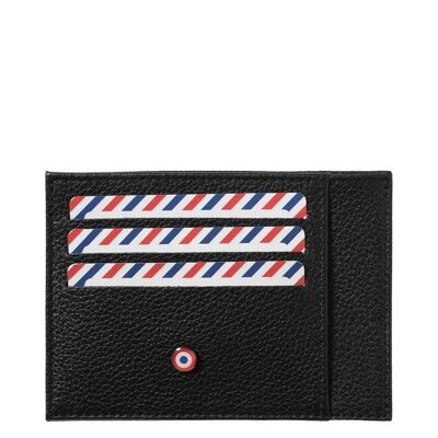 Paul card holder Grained leather Black it's black