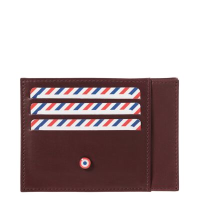 Paul card holder Smooth leather Red vine