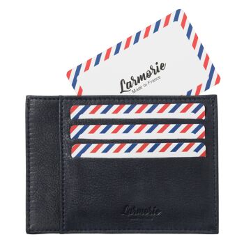 Porte-cartes Paul cuir Nubuck Lune bleue 2