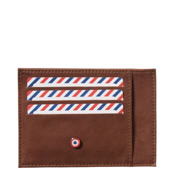 Porte-cartes Paul cuir Nubuck Terre brunie 1