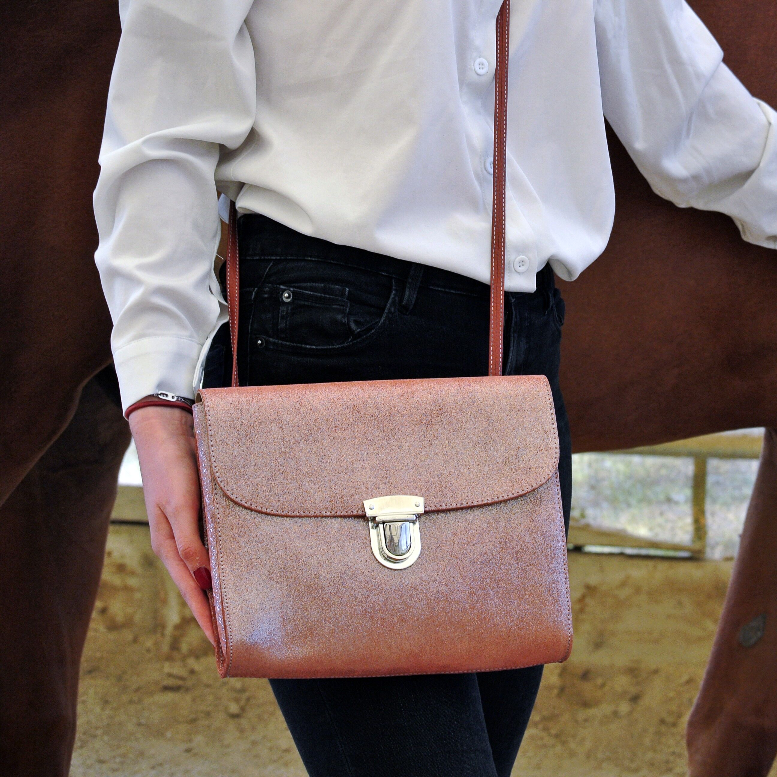 Glittery Leather Royal Bag