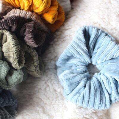 light blue velvet scrunchie