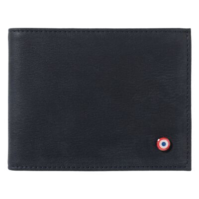 Cartera italiana de piel Arthur Nobuck Luna Azul