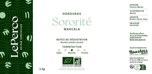 Café du Honduras Bio – Grains 1kg – Sororité