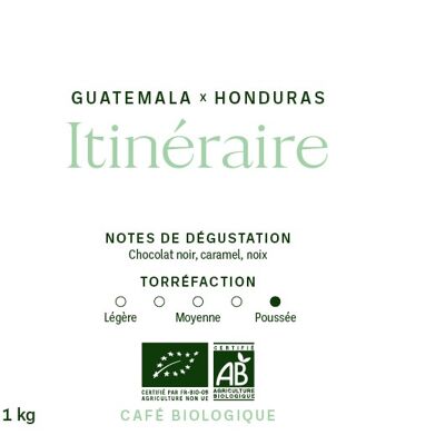 Assemblage de cafés du Honduras et du Guatemala – Grains 1kg – Itinéraire