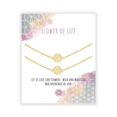 FLOWER OF LIFE 2x Bracelet Gold