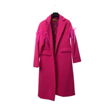 cappotto piume tinta unita fuxia-1 1