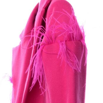 cappotto piume tinta unita fuxia-1 3