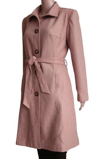 Manteau pour femme avec motif à chevrons rose 3