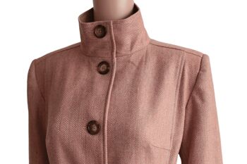 Manteau pour femme avec motif à chevrons rose 4