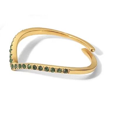 Caro green stainless steel ring