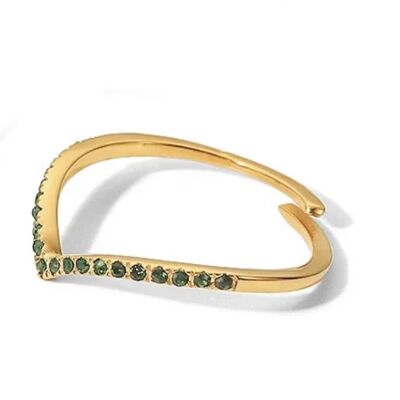 Caro green stainless steel ring