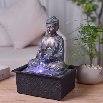 Fontaine d'Intérieur - Sutra - Bouddha Méditation - Lumière Led Colorée - Déco Zen Salon Chambre - Porte-Bonheur 4