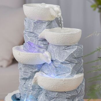 Cadeaux Fête des Mères - Fontaine d'Intérieur - Ganda - Cascade Effet Pierre Naturelle - Lumière Led Colorée - Déco Zen et Idée Cadeau 4