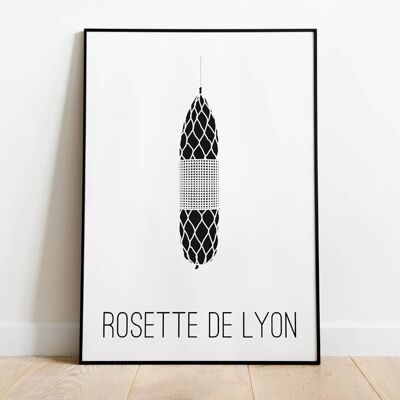 Affiche Noir et Blanc - Rosette de Lyon