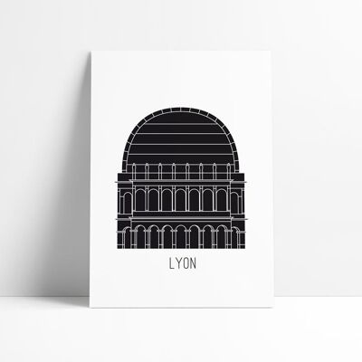 Schwarz-Weiß-Poster - Oper von Lyon