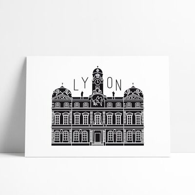 Póster en blanco y negro - Ayuntamiento de Lyon